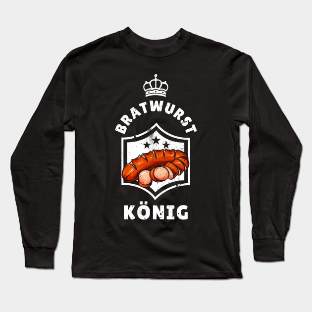 Bratwurst König Grill Liebhaber Männer Long Sleeve T-Shirt by Foxxy Merch